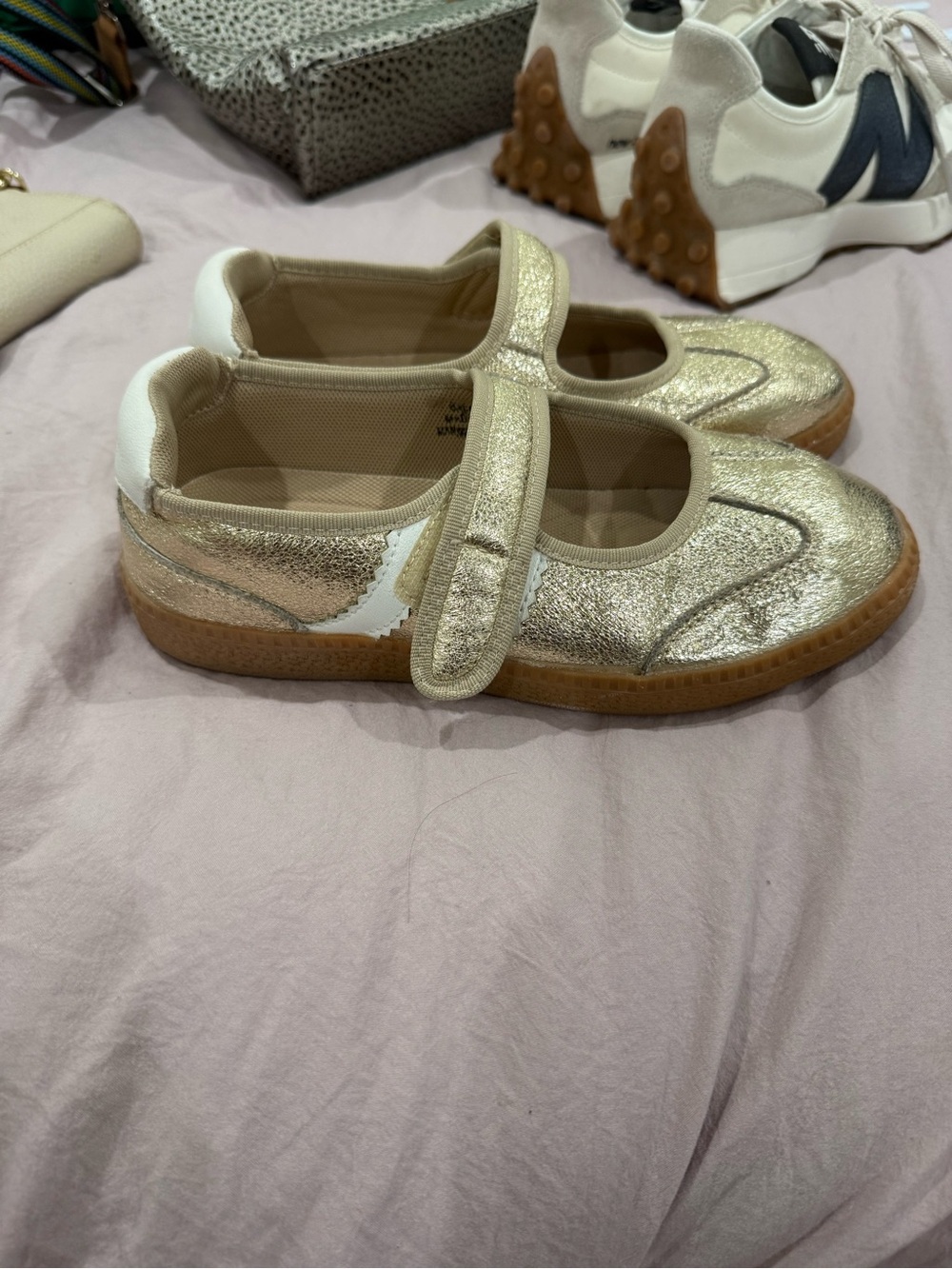 Gold Mary Jane Sneakers for Women - Stylish Comfort